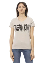 Trussardi Action Beige Cotton Women T-Shirt - T-Shirts