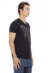 Trussardi Action Black Cotton Men T-Shirt - T-Shirts