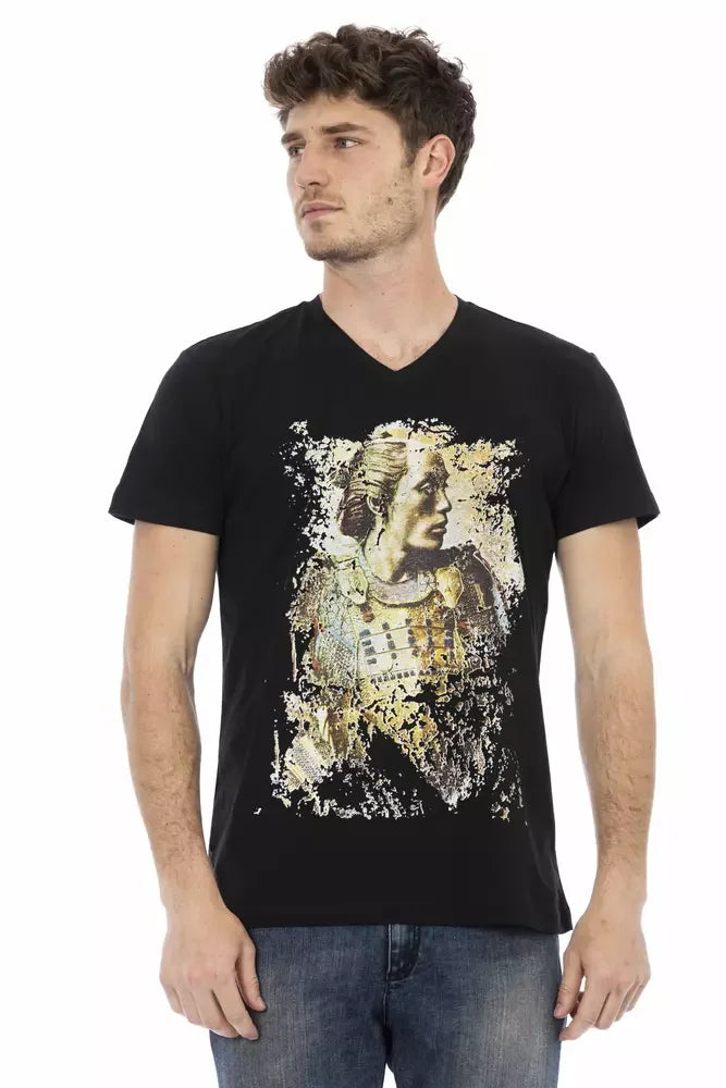 Trussardi Action Black Cotton Men T-Shirt - T-Shirts