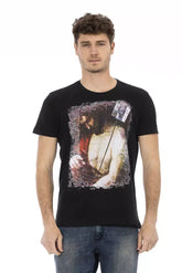 Trussardi Action Black Cotton Men T-Shirt - T-Shirts