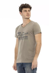 Trussardi Action Brown Cotton Men T-Shirt - T-Shirts