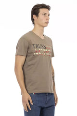 Trussardi Action Brown Cotton Men T-Shirt - T-Shirts
