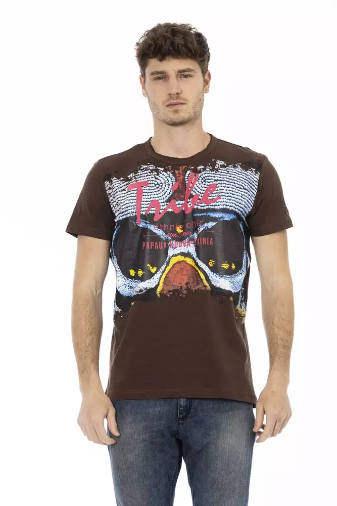 Trussardi Action Brown Cotton Men T-Shirt - T-Shirts