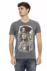 Trussardi Action Gray Cotton Men T-Shirt - T-Shirts