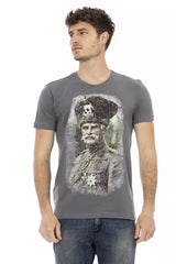 Trussardi Action Gray Cotton Men T-Shirt - T-Shirts