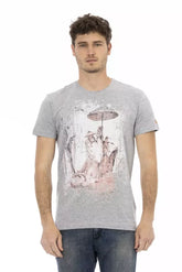 Trussardi Action Gray Cotton Men T-Shirt - T-Shirts