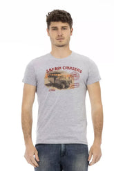Trussardi Action Gray Cotton Men T-Shirt - T-Shirts