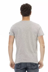 Trussardi Action Gray Cotton Men T-Shirt - T-Shirts