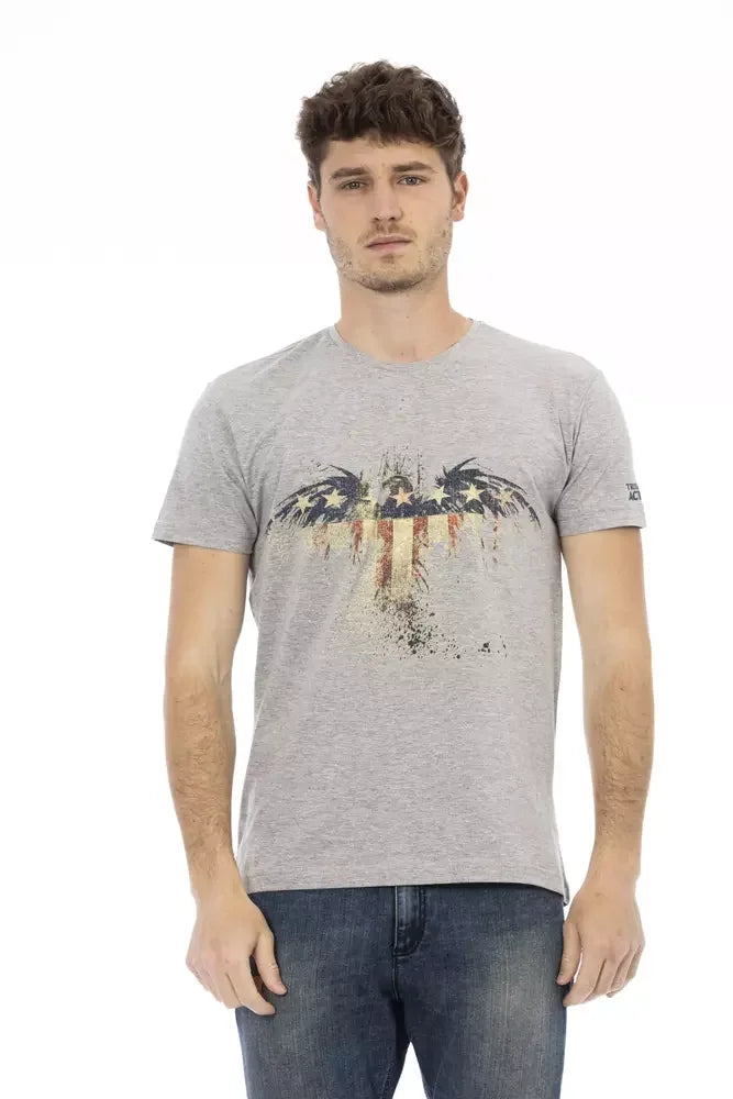 Trussardi Action Gray Cotton Men T-Shirt - T-Shirts