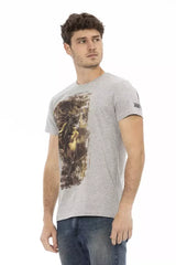 Trussardi Action Gray Cotton Men T-Shirt - T-Shirts