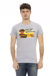 Trussardi Action Gray Cotton Men T-Shirt - T-Shirts