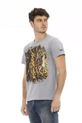 Trussardi Action Gray Cotton Men T-Shirt - T-Shirts