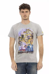 Trussardi Action Gray Cotton Men T-Shirt - T-Shirts