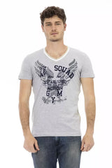 Trussardi Action Gray Cotton Men T-Shirt - T-Shirts