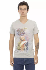 Trussardi Action Gray Cotton Men T-Shirt - T-Shirts