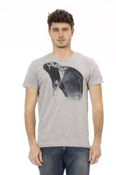 Trussardi Action Gray Cotton Men T-Shirt - T-Shirts