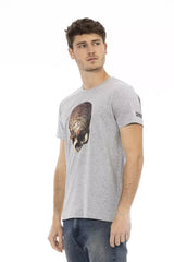 Trussardi Action Gray Cotton Men T-Shirt - T-Shirts