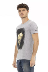 Trussardi Action Gray Cotton Men T-Shirt - T-Shirts