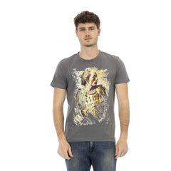 Trussardi Action Gray Cotton Men T-Shirt - T-Shirts