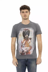 Trussardi Action Gray Cotton Men T-Shirt - T-Shirts