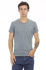 Trussardi Action Gray Cotton Men T-Shirt - T-Shirts