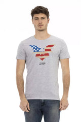 Trussardi Action Gray Cotton Men T-Shirt - T-Shirts