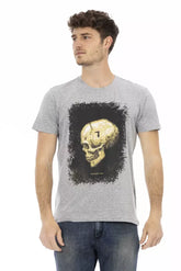Trussardi Action Gray Cotton Men T-Shirt - T-Shirts