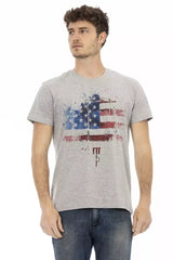 Trussardi Action Gray Cotton Men’s T-Shirt - T-Shirts