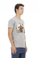 Trussardi Action Gray Cotton Men’s T-Shirt - T-Shirts
