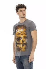 Trussardi Action Gray Cotton Men’s T-Shirt - T-Shirts