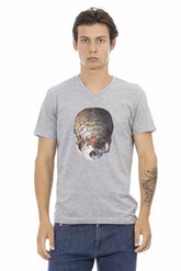 Trussardi Action Gray Cotton Men’s T-Shirt - T-Shirts