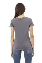Trussardi Action Gray Cotton Women T-Shirt - S - T-Shirts