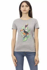 Trussardi Action Gray Cotton Women T-Shirt - T-Shirts