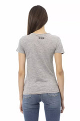 Trussardi Action Gray Cotton Women T-Shirt - T-Shirts