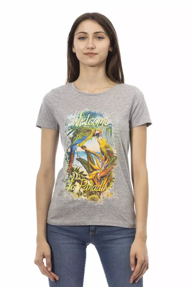 Trussardi Action Gray Cotton Women T-Shirt - T-Shirts