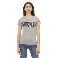 Trussardi Action Gray Cotton Women T-Shirt - T-Shirts