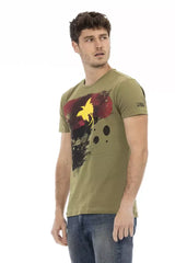 Trussardi Action Green Cotton Men T-Shirt - T-Shirts