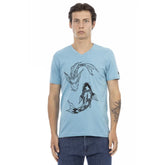 Trussardi Action Light Blue Cotton Men T-Shirt - T-Shirts