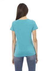 Trussardi Action Light Blue Cotton Women T-Shirt - S - T-Shirts