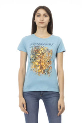 Trussardi Action Light Blue Cotton Women T-Shirt - S - T-Shirts