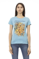Trussardi Action Light Blue Cotton Women T-Shirt - S - T-Shirts