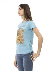 Trussardi Action Light Blue Cotton Women T-Shirt - S - T-Shirts