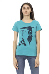 Trussardi Action Light Blue Cotton Women T-Shirt - S - T-Shirts