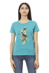 Trussardi Action Light Blue Cotton Women T-Shirt - T-Shirts