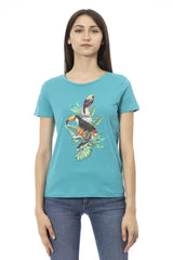 Trussardi Action Light Blue Cotton Women T-Shirt - T-Shirts