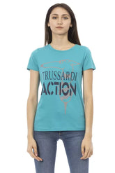 Trussardi Action Light Blue Cotton Women T-Shirt - T-Shirts