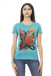 Trussardi Action Light Blue Cotton Women T-Shirt - T-Shirts