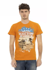Trussardi Action Orange Cotton Men T-Shirt - T-Shirts