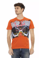 Trussardi Action Orange Cotton Men’s T-Shirt - T-Shirts