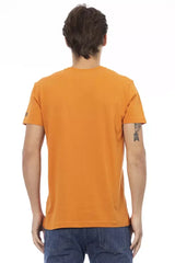 Trussardi Action Orange Cotton Men’s V-Neck T-Shirt - T-Shirts